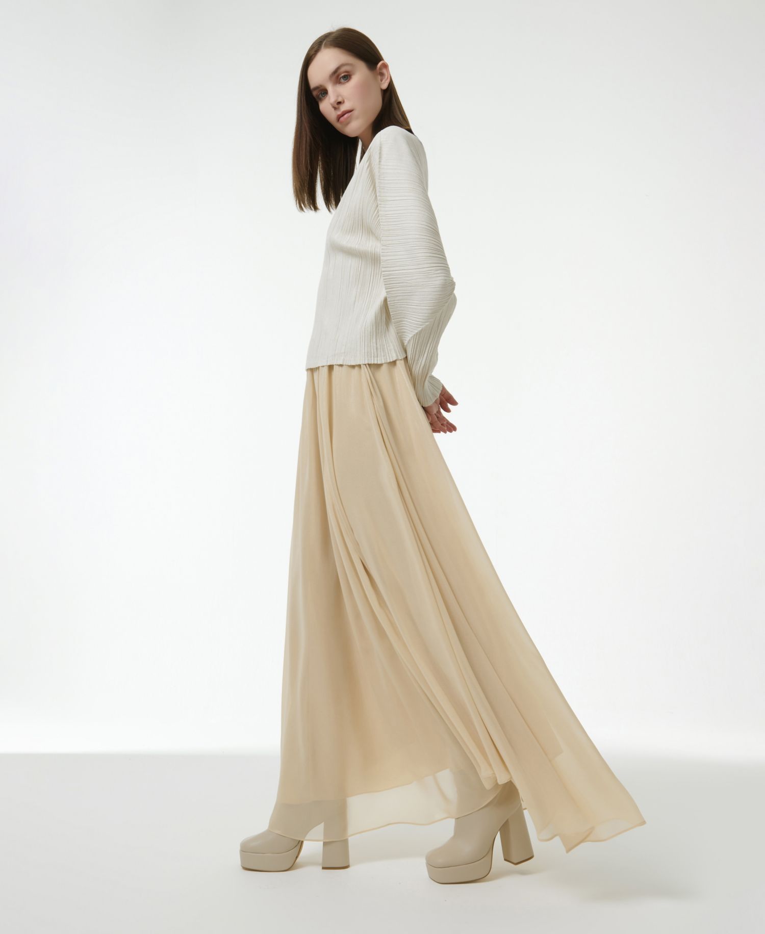 Women's Elasticated Waist Asymmetric Skirt