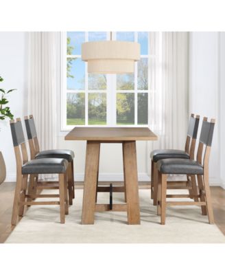 Macai 5-Pc. Wood Dining Set (Counter Height Table + 4 Counter Height Chairs)