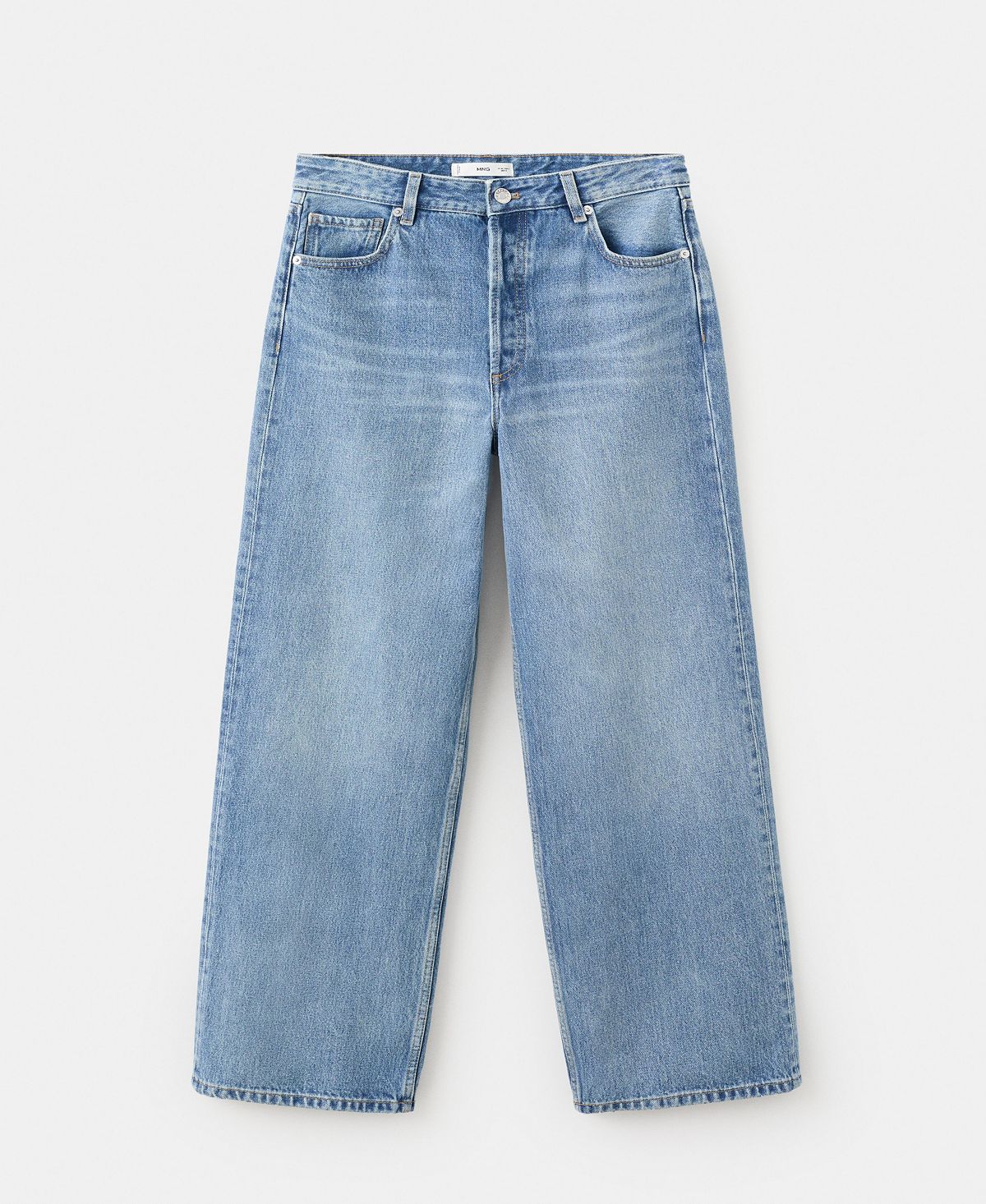 Mango Women's Straight Low-Waist Jeans view 1 — MAYCSS fashion products