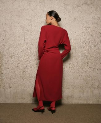 Women's Boat-Neck Ruched Dress