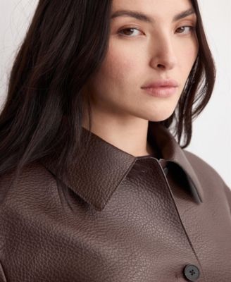 Women's Faux-Leather Pockets Jacket