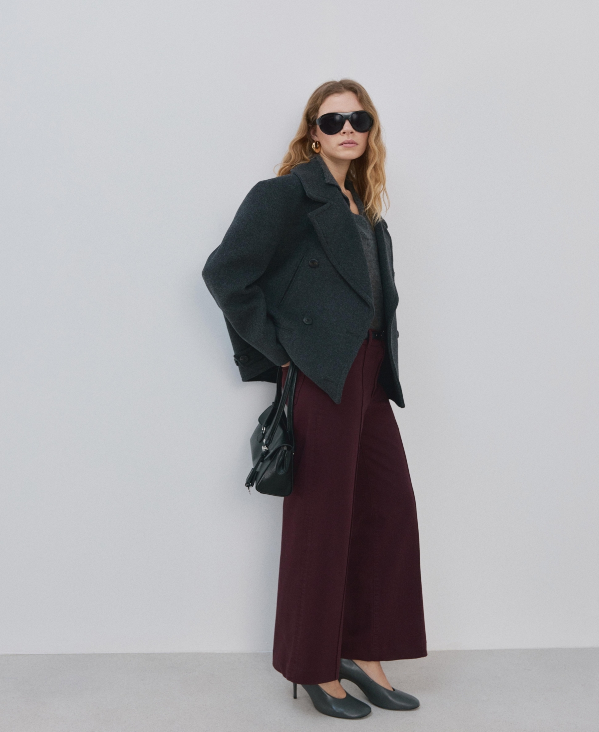 Mango Women's Seam Detail High-Waisted Wide Leg Jeans