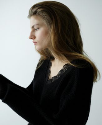 Women's Lace Knit Jumper Sweater