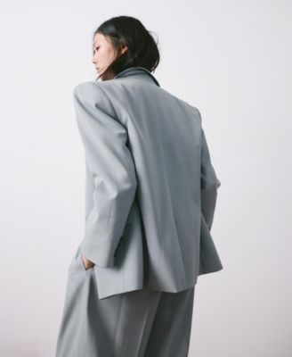 Women's Lapel Pockets Straight Suit Jacket