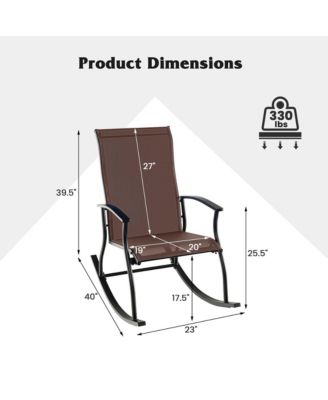 Set of 2 Outdoor Rocking Chair Patio Rocker w/ Breathable
