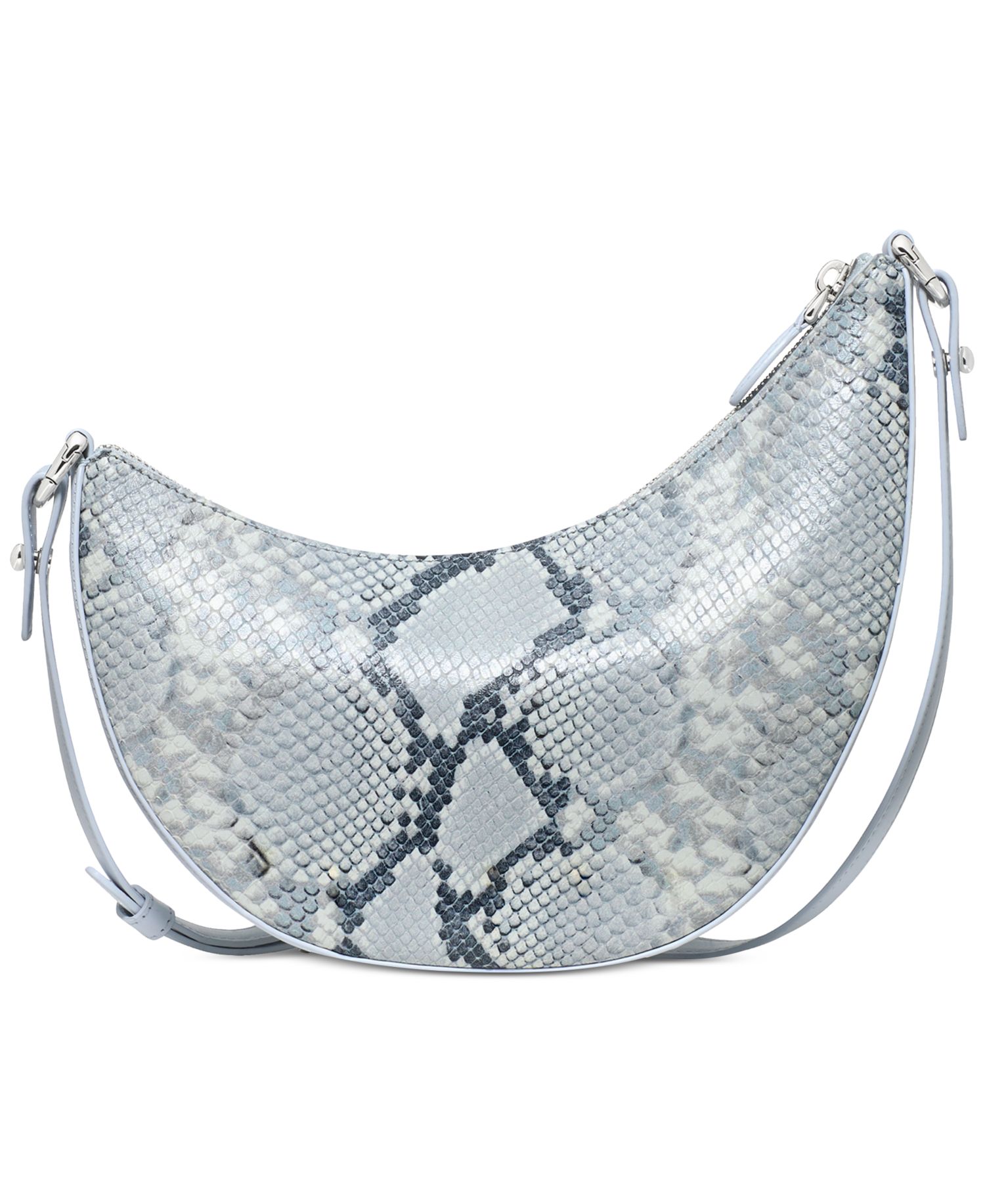 Duo Small Snake Embossed Leather Crossbody Handbag
