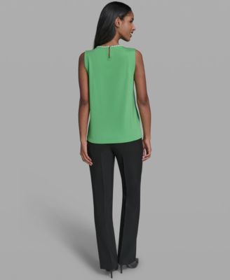 Women's Crew Neck Sleeveless Blouse