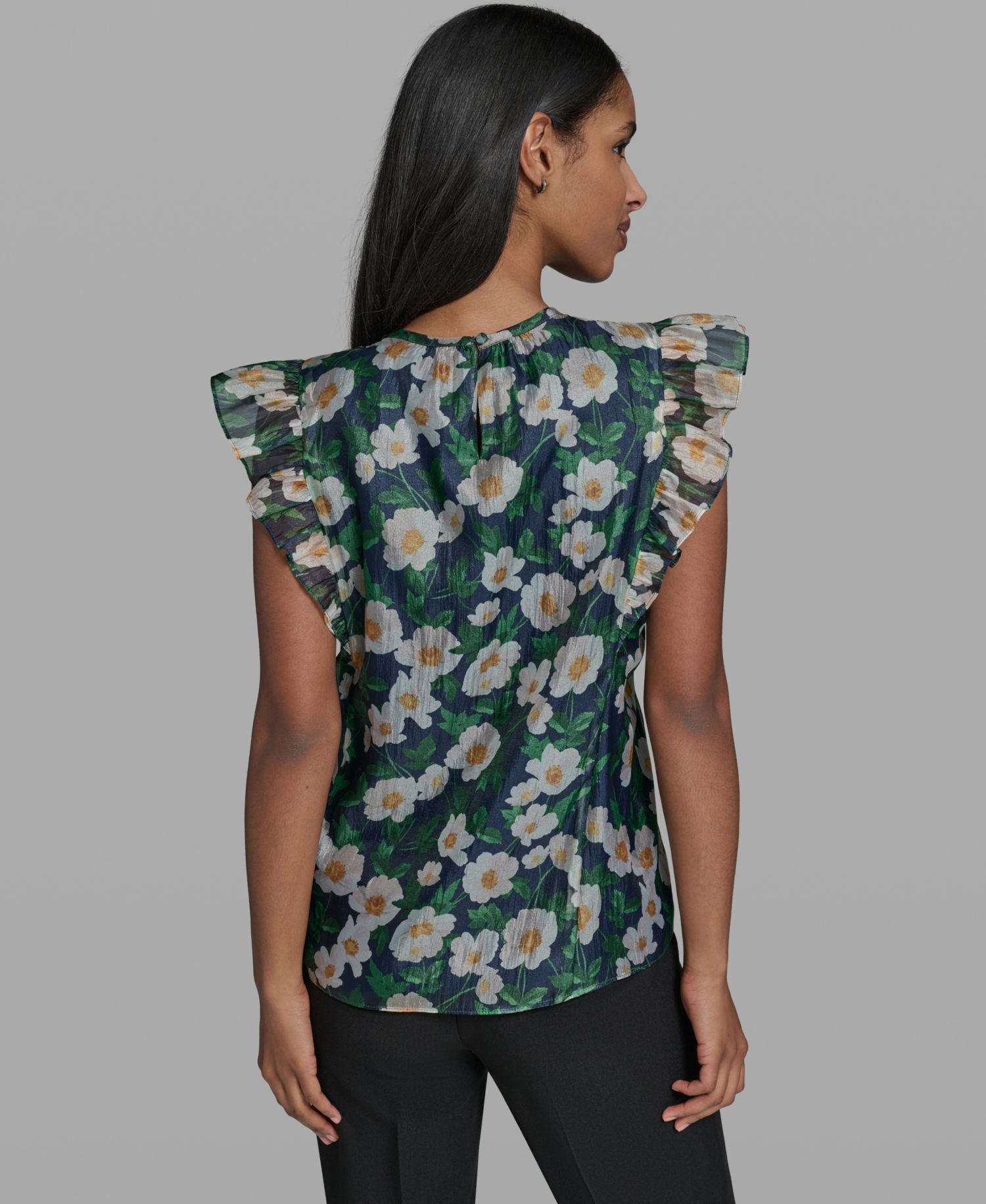 Women's Printed Organza sleeveless Blouse