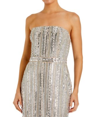 Women's Embellished Strapless Column Dress