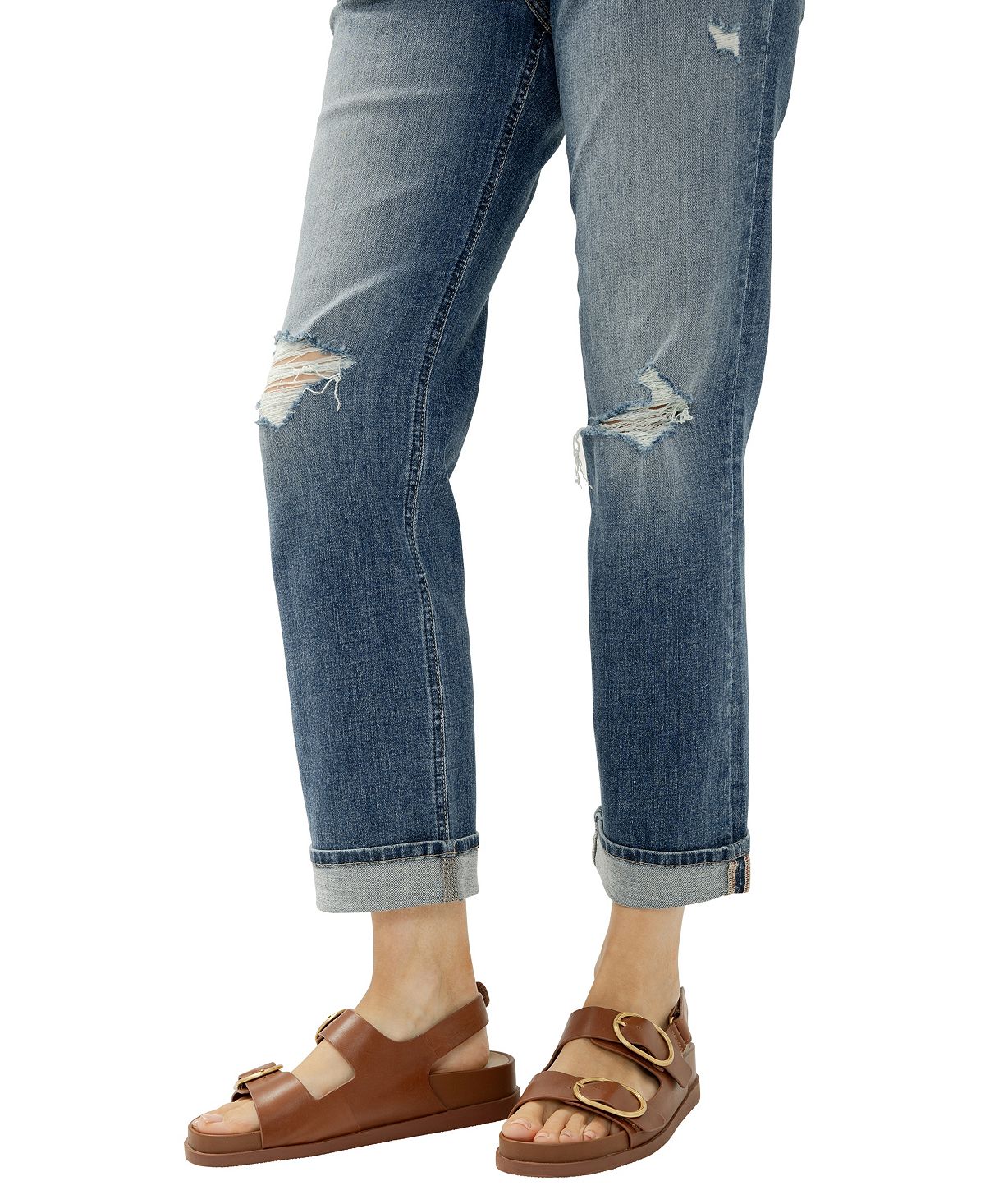 Silver Jeans Co. Women's Chelsea Mid-Rise Straight-Leg Jeans view 3 — MAYCSS fashion products