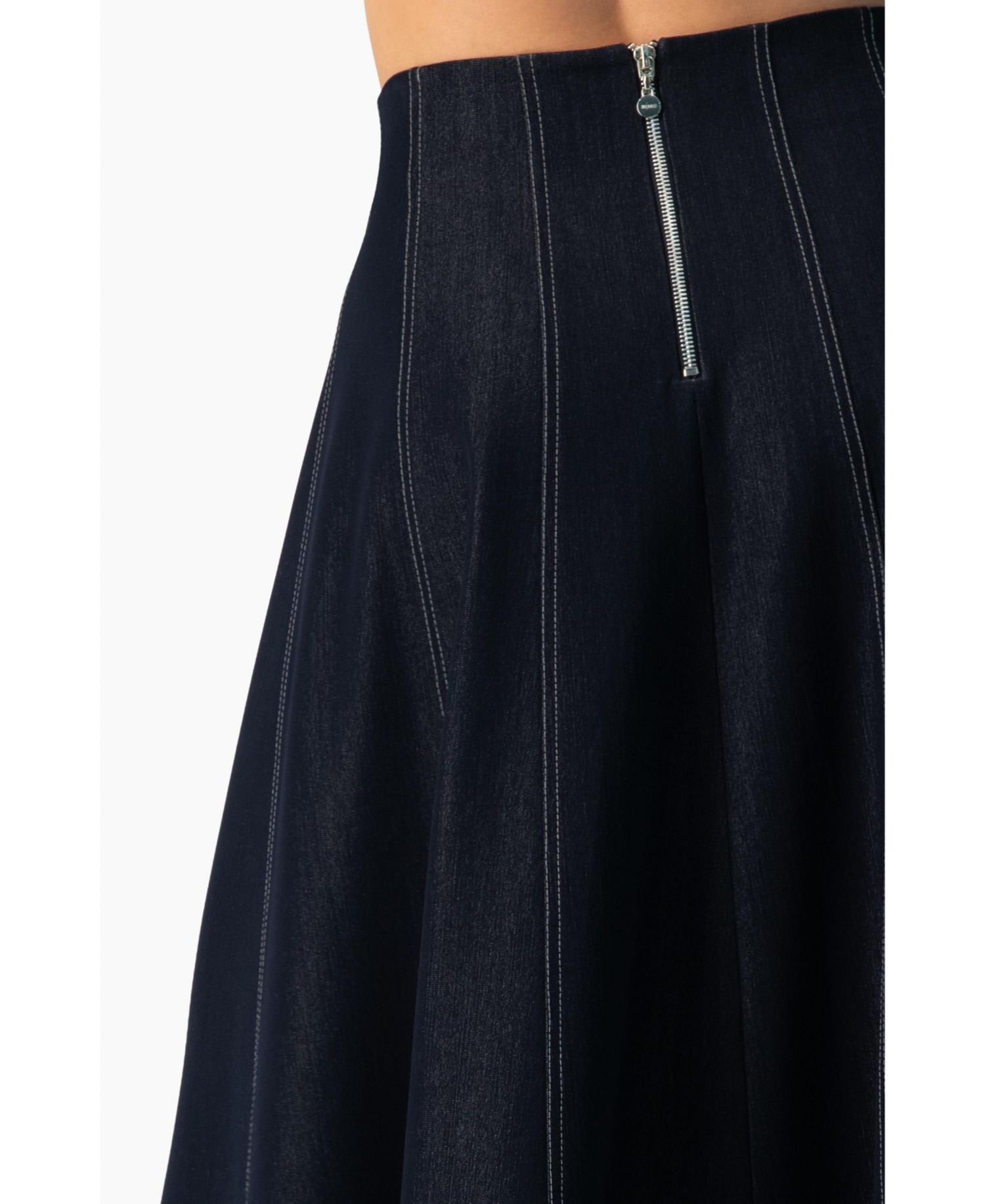 Women's Wide Denim Midi Skirt