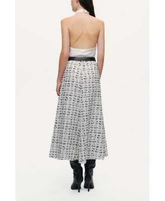 Women's Patterned A-Line Midi Skirt