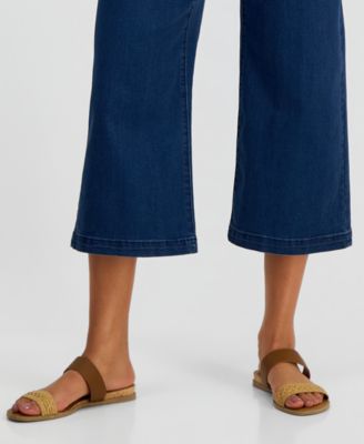 Women's Cropped High Rise Wide-Leg Jeans