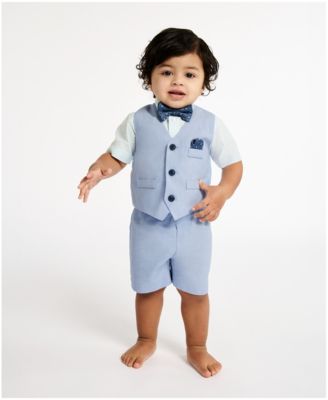 Baby Boys' Short Sleeve Shirt, Vest and Shorts, 3-Piece Set