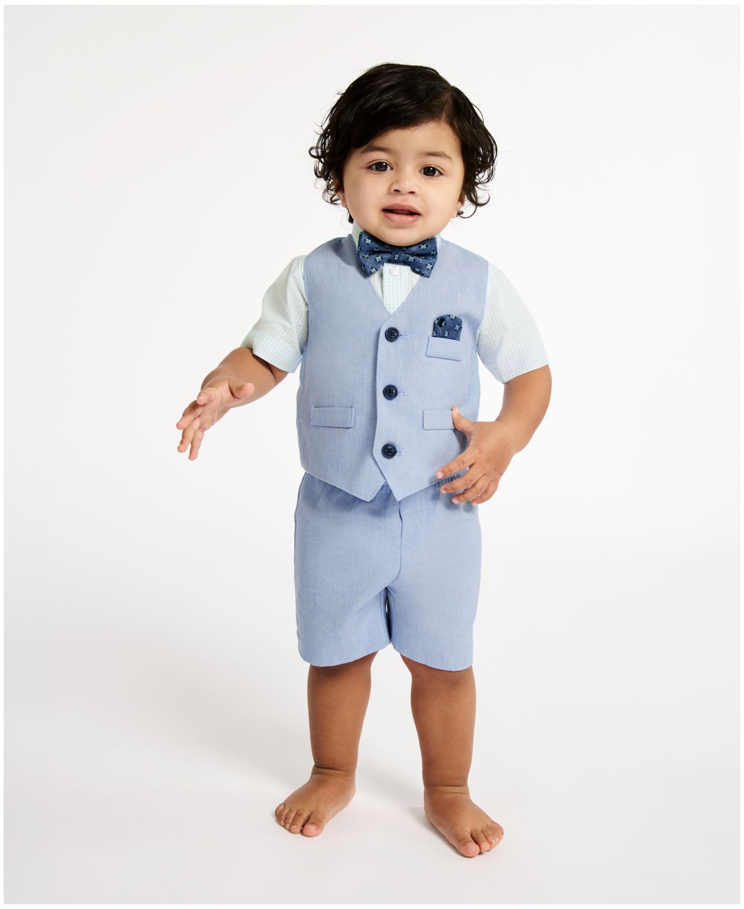 Baby Boys' Short-Sleeve Shirt, Vest and Shorts, 3-Piece Set