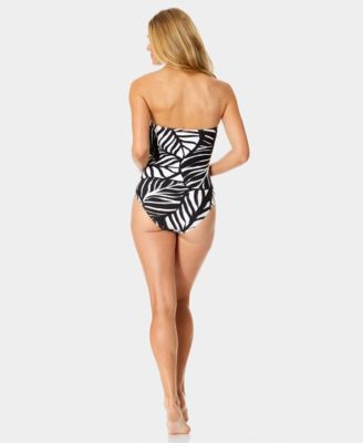 Women's Twist-Front Shirred Printed One-Piece Swimsuit