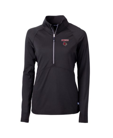 Женские свитеры Cutter & Buck Women's Black Louisville Cardinals Adapt Eco Knit Half-Zip Pullover Jacket