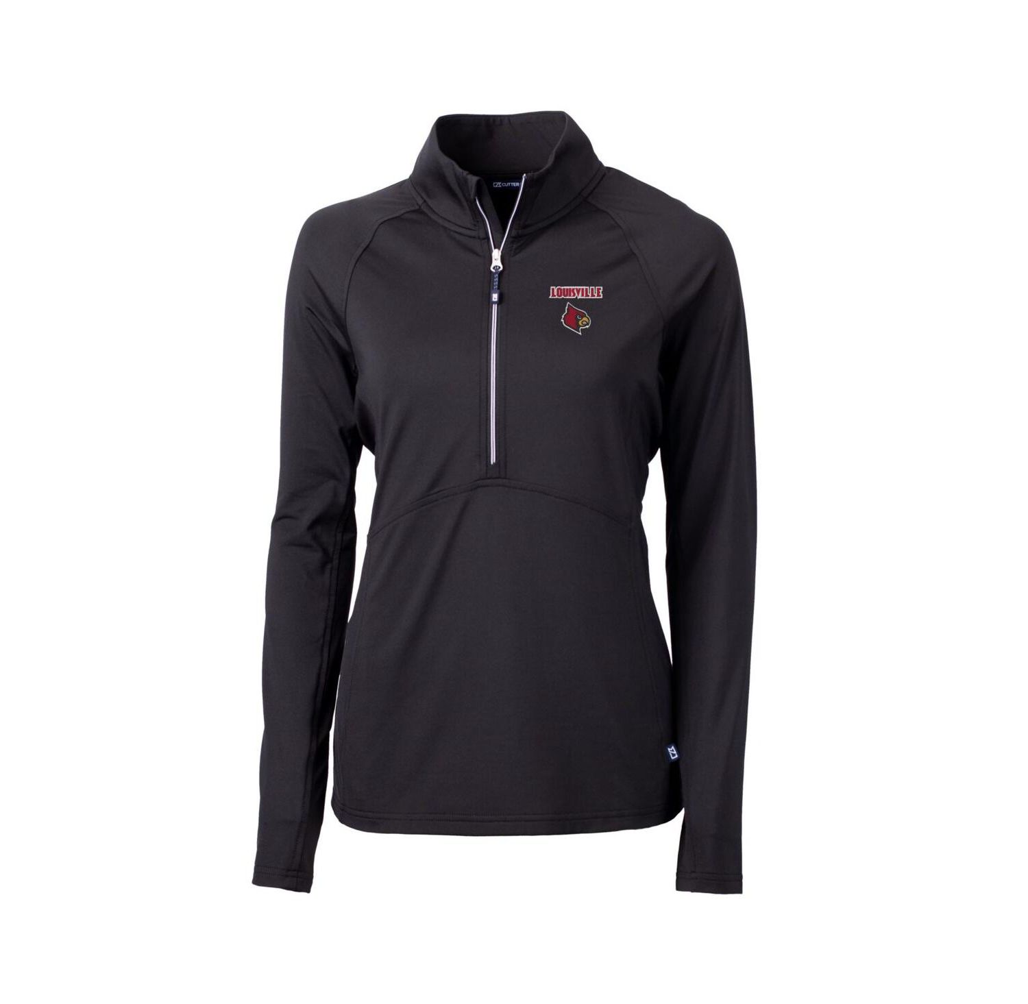 Women's Black Louisville Cardinals Adapt Eco Knit Half-Zip Pullover Jacket