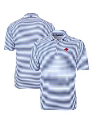 Men's Blue Buffalo Bills Throwback Logo Virtue Eco Pique Stripe Polo Shirt