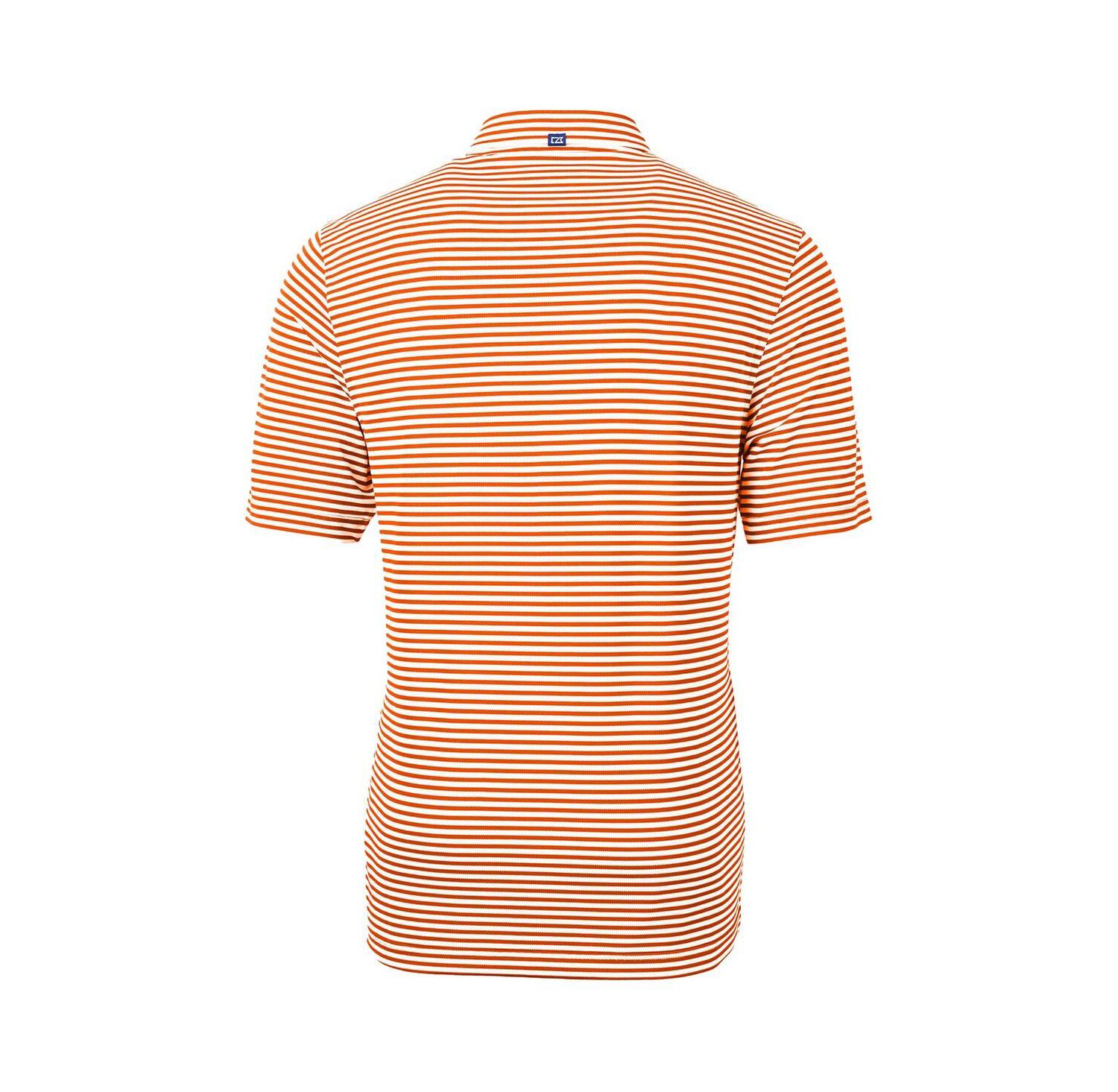 Men's Orange Clemson Tigers Throwback Logo Virtue Eco Pique Stripe Polo Shirt