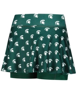 Big Girls Green Michigan State Spartans All-Over Print Tennis Skort