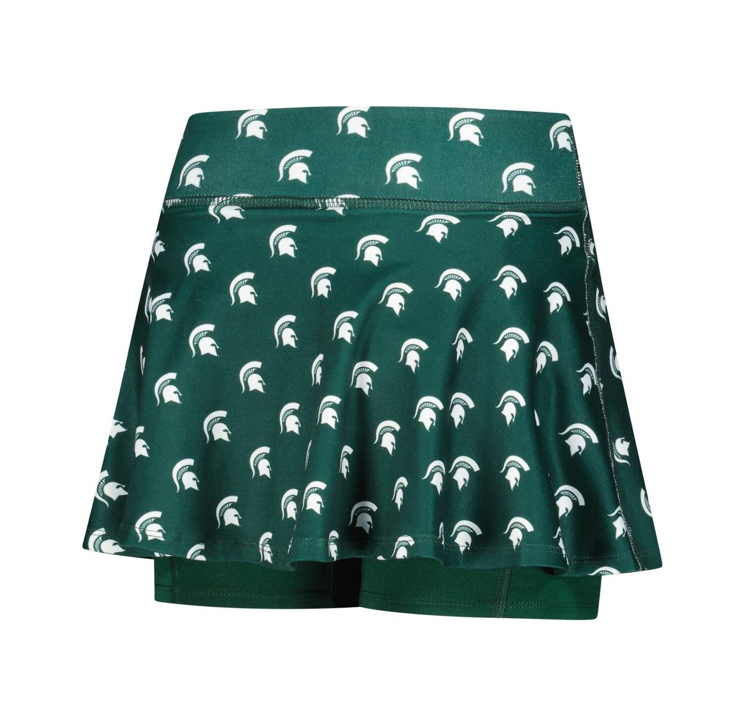 Big Girls Green Michigan State Spartans All-Over Print Tennis Skort