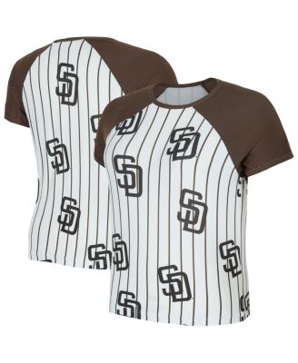 Women's White San Diego Padres Outbound Pinstripe Raglan Top