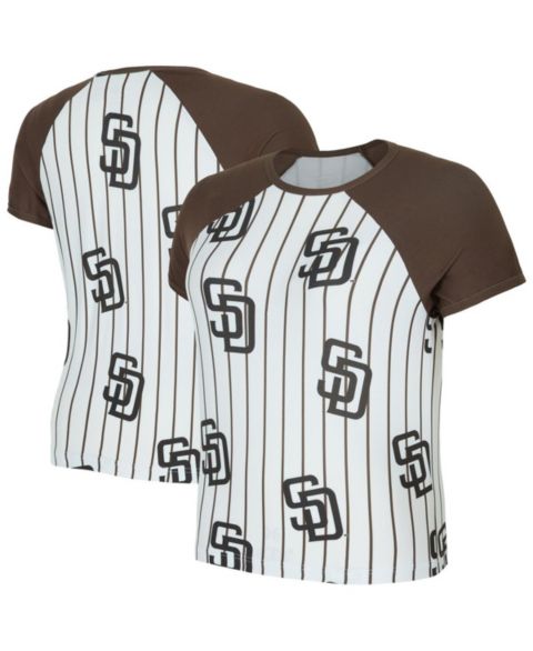 Женский топ Concepts Sport White San Diego Padres Outbound Pinstripe Raglan