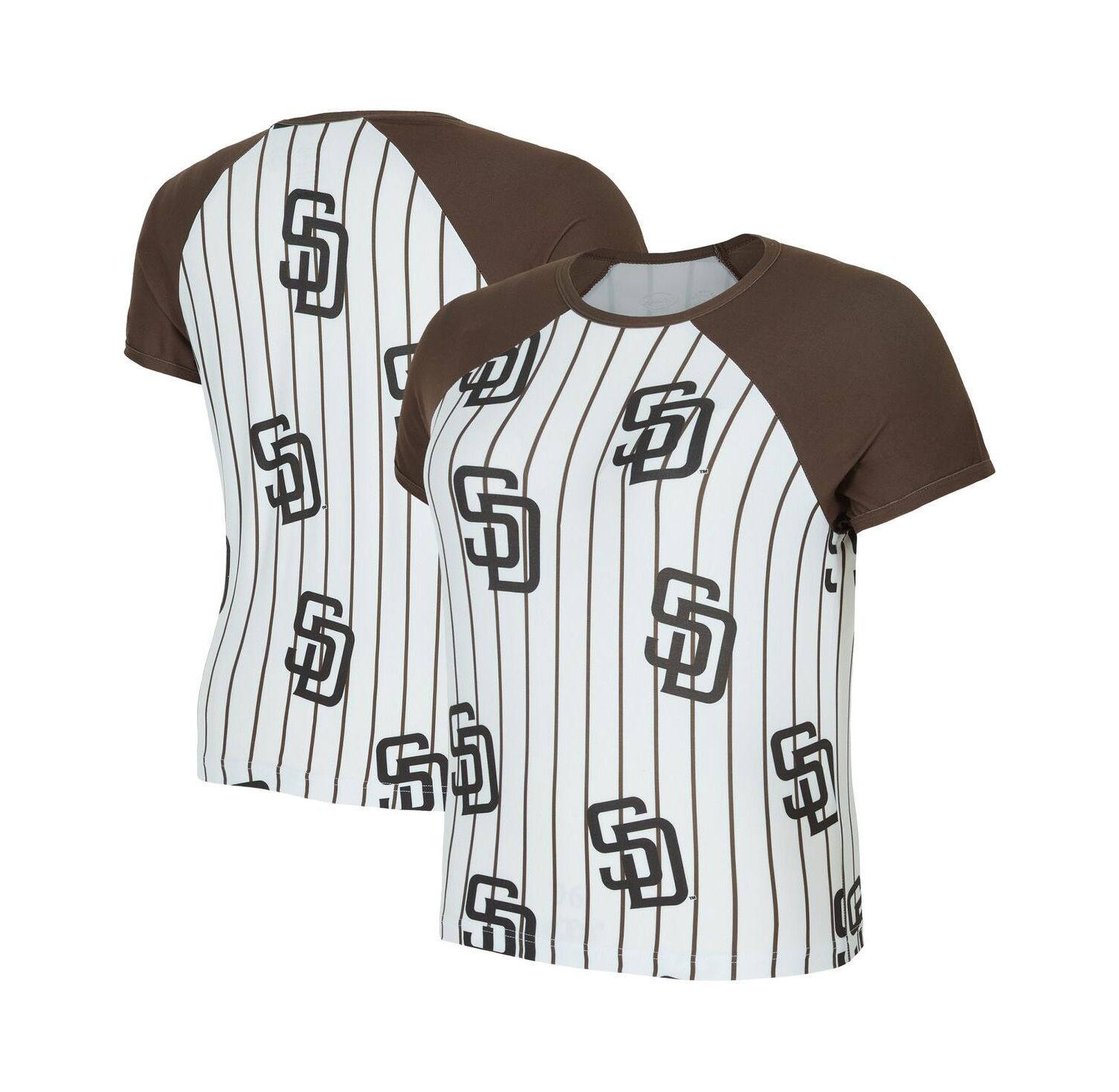 Women's White San Diego Padres Outbound Pinstripe Raglan Top
