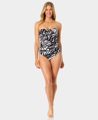 Women's Twist-Front Shirred Printed One-Piece Swimsuit