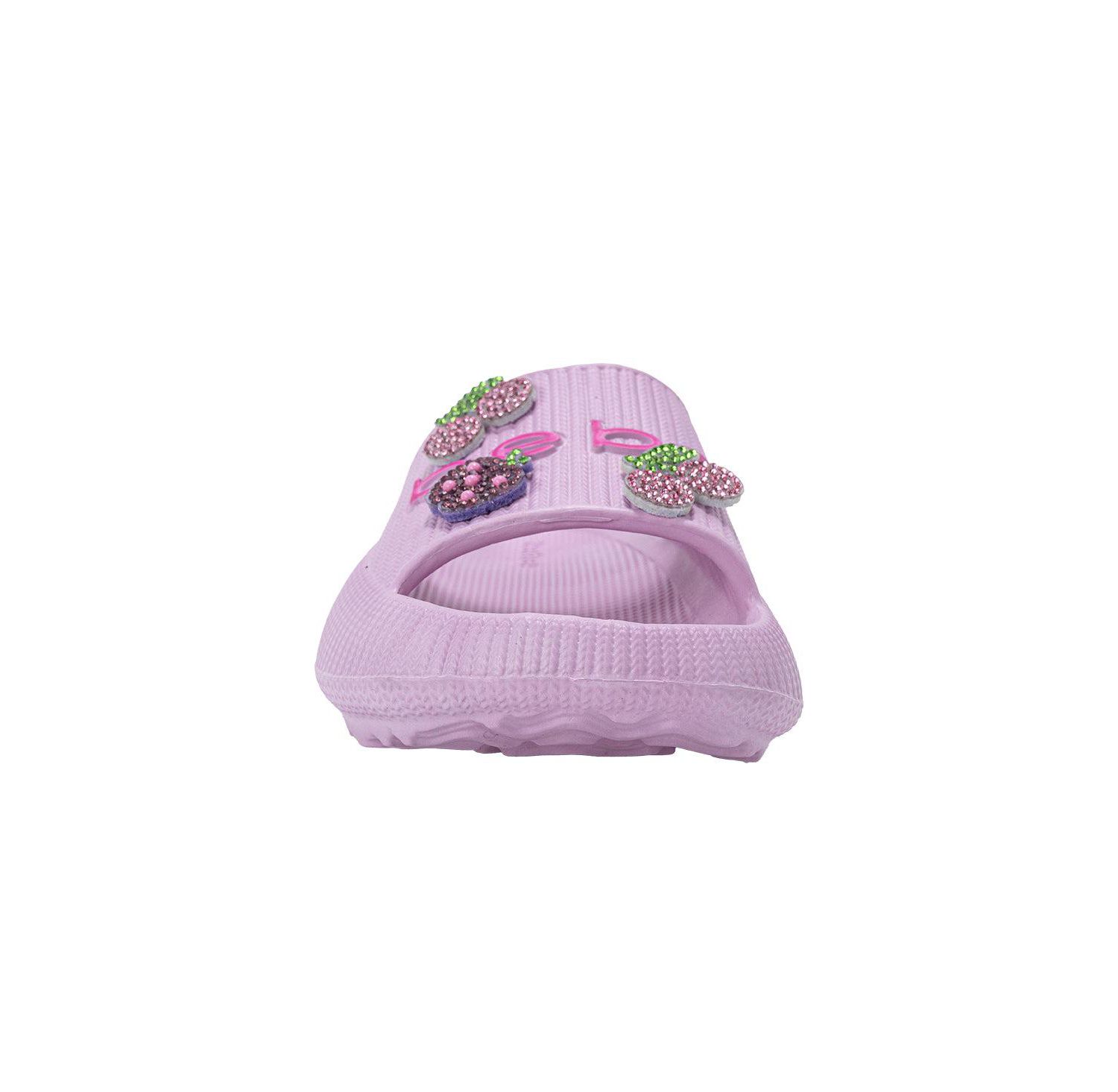 Girls Girls EVA Slide - Lightweight Comfy Slide Sandals with Rhinestone Fruit Patches