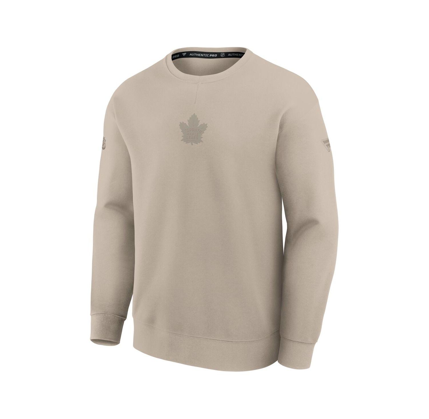 Men's Tan Toronto Maple Leaf Authentic Pro Road Tri-Blend Sweatshirt