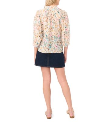 Women's Raglan Peasant Split Neck Blouse