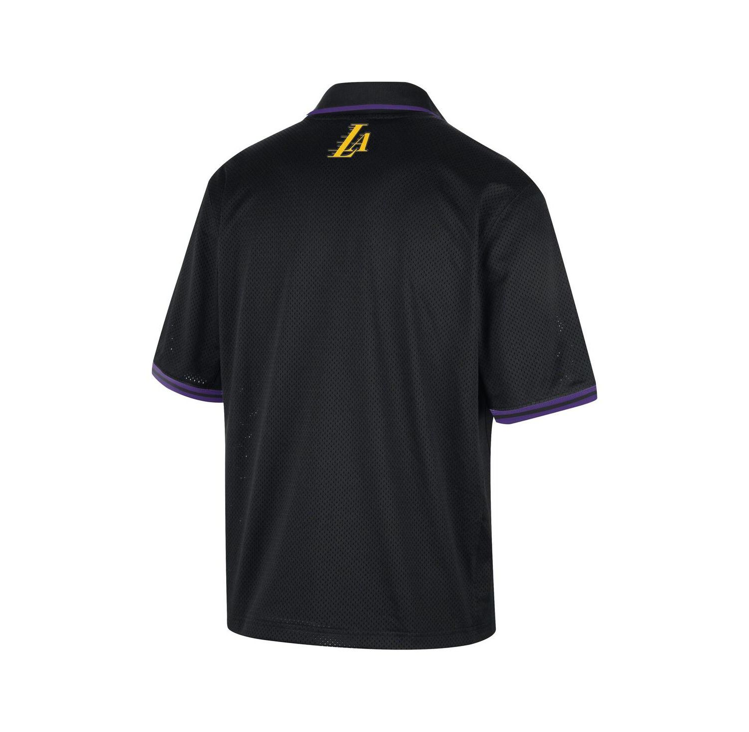Men's Black Los Angeles Lakers 2025/26 City Edition Remix Courtside Air Half-Sleeve Polo Shirt