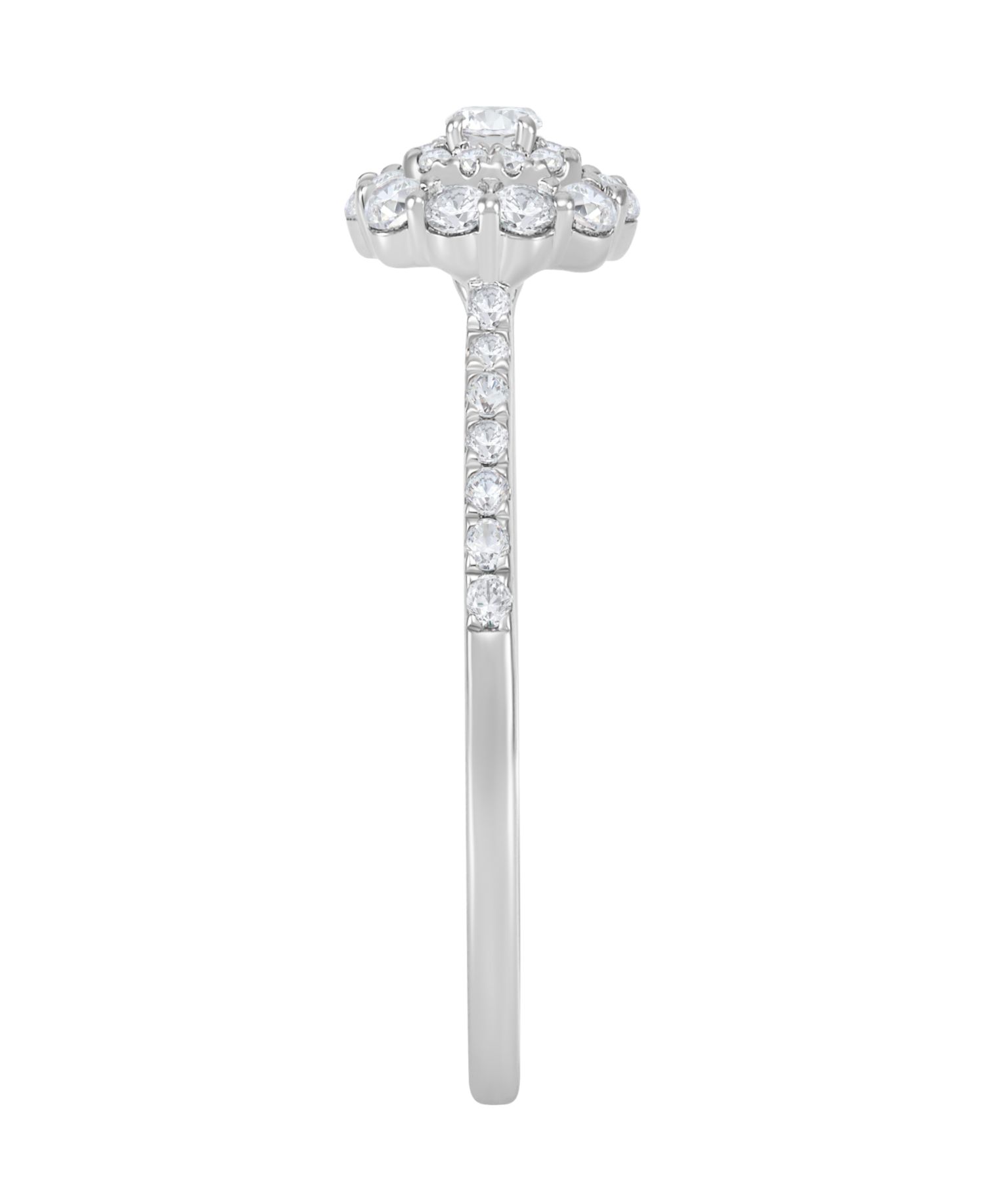 Diamond Flower Engagement Ring (1/2 ct. t.w.) in 14k White Gold
