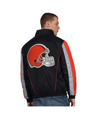 Men's Black Cleveland Browns Thursday Night Gridiron Half-Zip Jacket