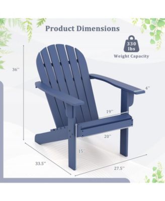 2PCS Patio Adirondack Chair w/ Inclined Seat High Backrest and Wide Armrests