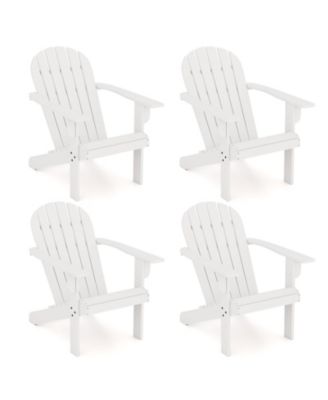 2PCS Patio Adirondack Chair w/ Inclined Seat High Backrest and Wide Armrests