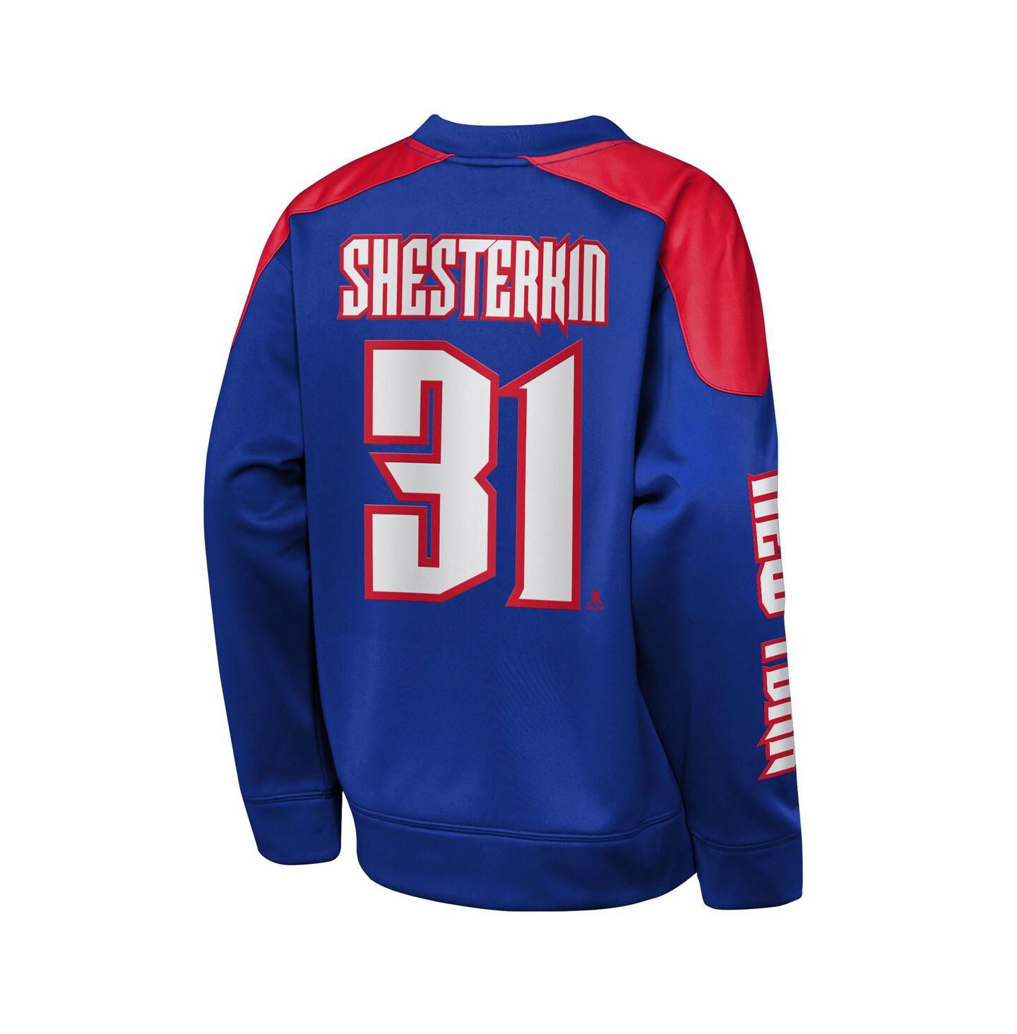 Детская толстовка Outerstuff Igor Shesterkin Blue New York Rangers Best Defense Name & Number Crewneck — фото 3