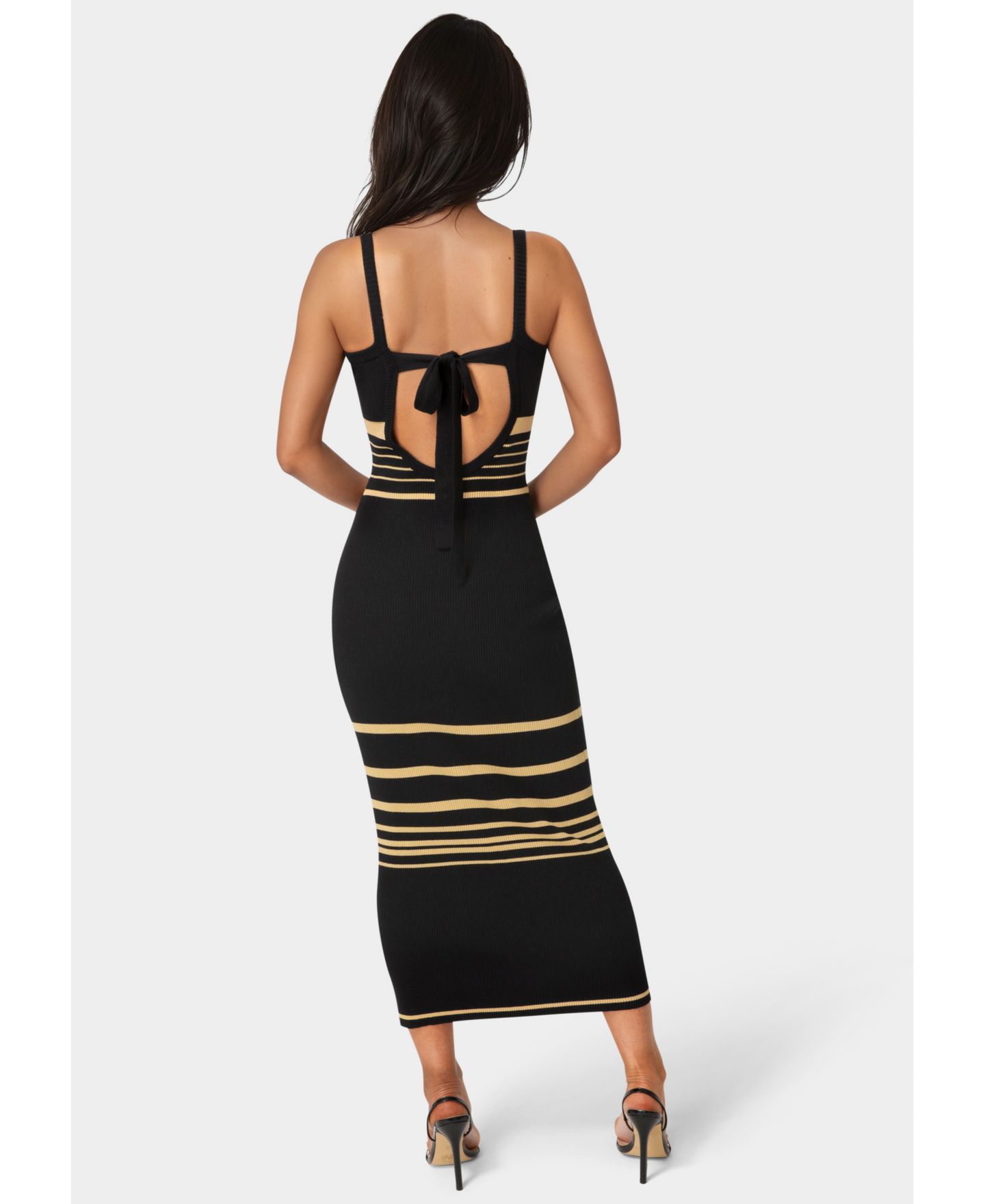 Женское платье Bebe Illusion Sweater Bodycon Maxi, цвет: Чёрный — фото 3