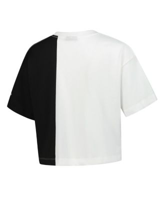 Women's White Chicago Sky Team Split Cropped Boxy T-Shirt