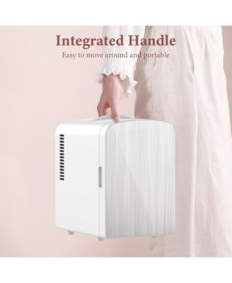 Brushed Stainless Steel Mini Fridge, 4L Portable Cooler (AC/DC)