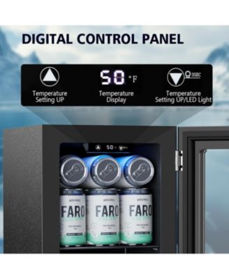 24-Can Beverage Cooler with Glass Door & LED Light