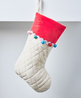 Whimsy Multi-Bell Colorblocked Christmas Stocking