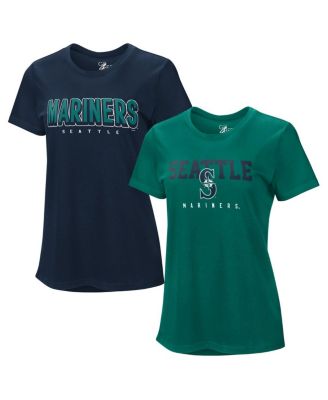 Women's Navy/Teal Seattle Mariners Two T-Shirt Combo Pack