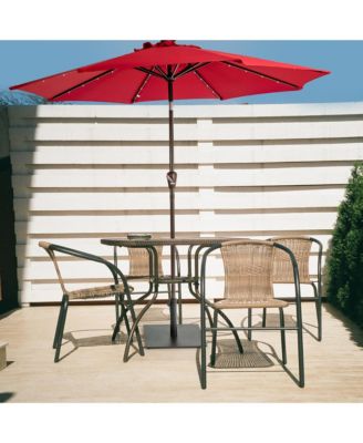 Square Weighted Patio Umbrella Base Stand 36 lbs Outdoor w/ 3 Adapters