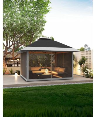 13x13 FT Gazebo Tent Outdoor Pop Up Canopy Tent with Netting, Adjustable Height Instant Gazebos