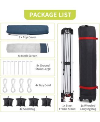 13x13 FT Gazebo Tent Outdoor Pop Up Canopy Tent with Netting, Adjustable Height Instant Gazebos