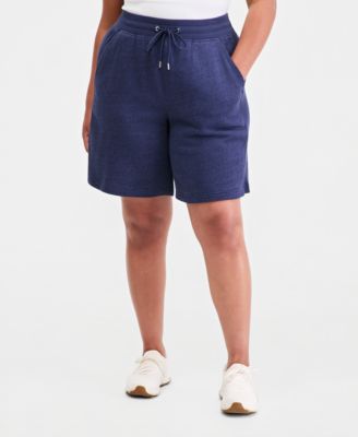Plus Size Cotton-Blend Pull-On Bermuda Shorts