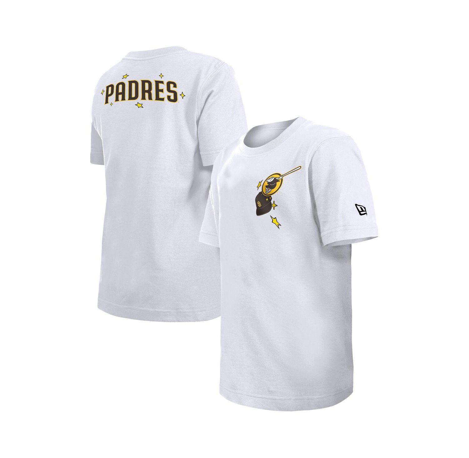 Big Boys and Girls White San Diego Padres Stars Cap T-Shirt